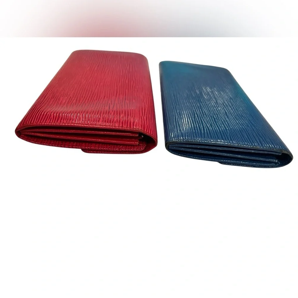 Louis Vuitton Vibrant long Wallet Duo one in Blue and one in Red | Epi Leather